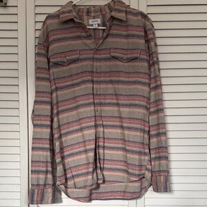 Casual Striped Button Down Shirt - Multicolor